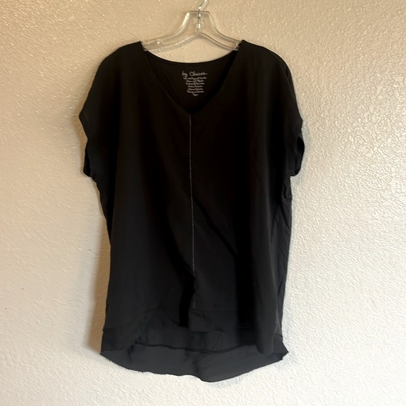 Chico’s Black Cap Sleeves Top US12 / Chico’s Size 2 - Picture 1 of 4